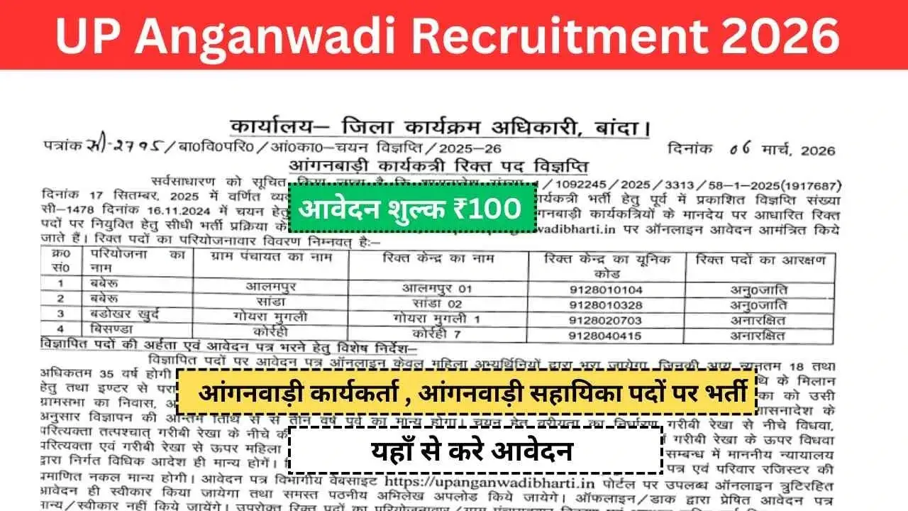 UP Anganwadi Recruitment 2026