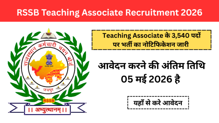 RSSB Teaching Associate Recruitment 2026