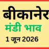 बीकानेर मंडी भाव (1 जून 2026)