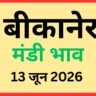 बीकानेर मंडी भाव (13 जून 2026)