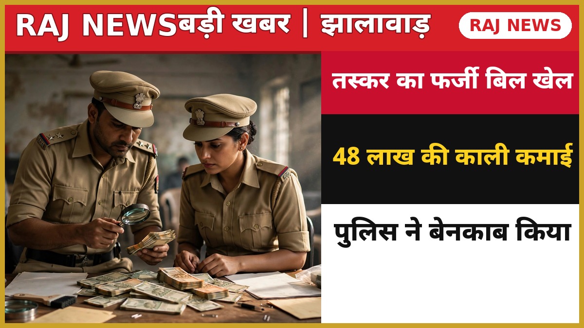 झालावाड़ में फर्जी मंडी बिलों की जांच करती पुलिस, ऑपरेशन दिव्य प्रहार के तहत कार्रवाई