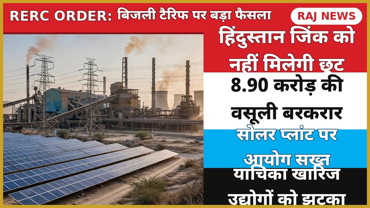 RERC का फैसला: हिंदुस्तान जिंक के सोलर प्लांट पर टैरिफ छूट नहीं, 8.90 करोड़ वसूली बरकरार