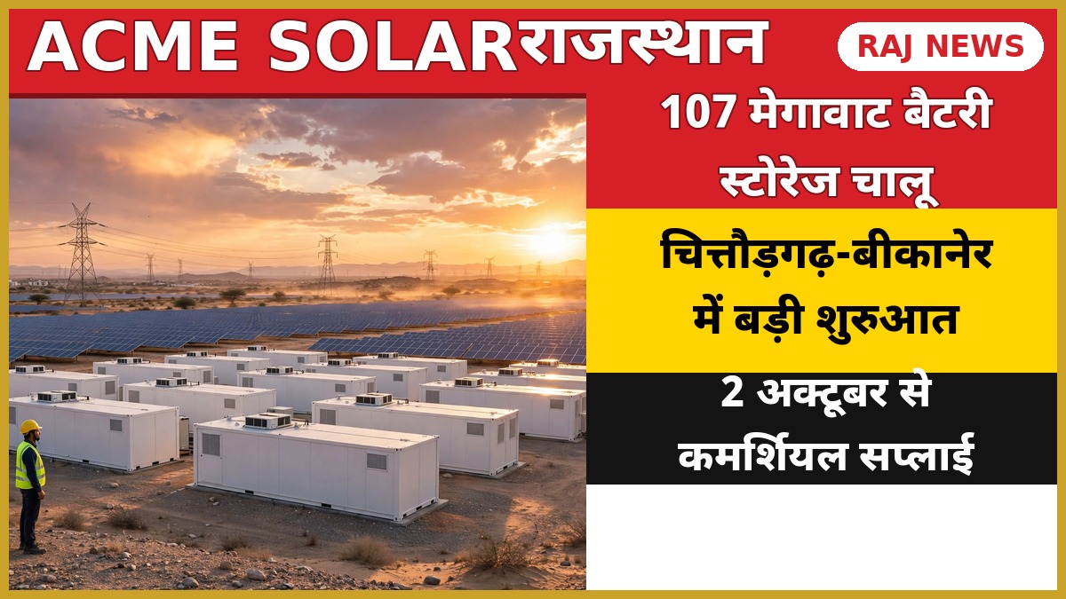 चित्तौड़गढ़ और बीकानेर में ACME सोलर बैटरी स्टोरेज प्लांट