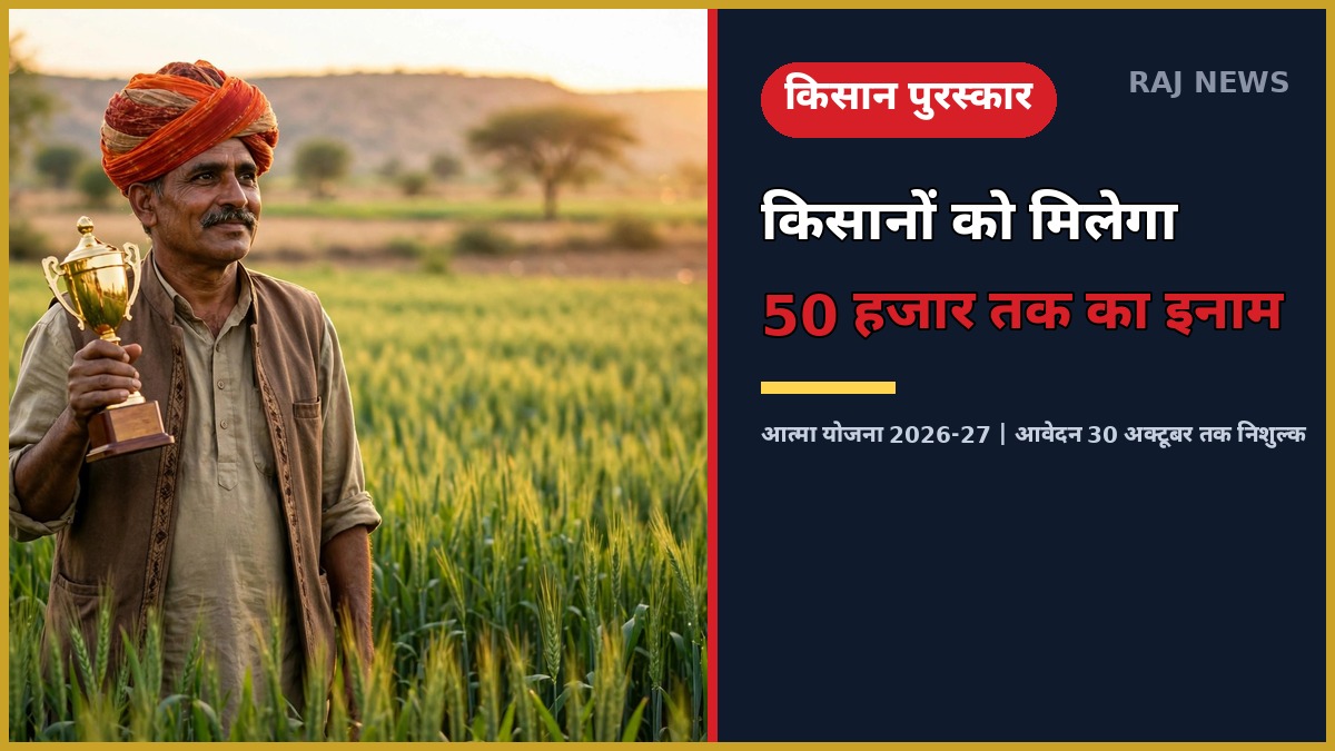 आत्मा योजना 2026-27 के तहत किसानों को पुरस्कार — राज न्यूज