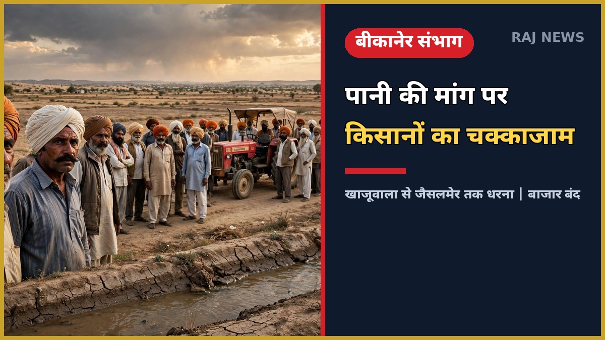 खाजूवाला में सिंचाई पानी की मांग को लेकर किसानों का चक्काजाम और धरना