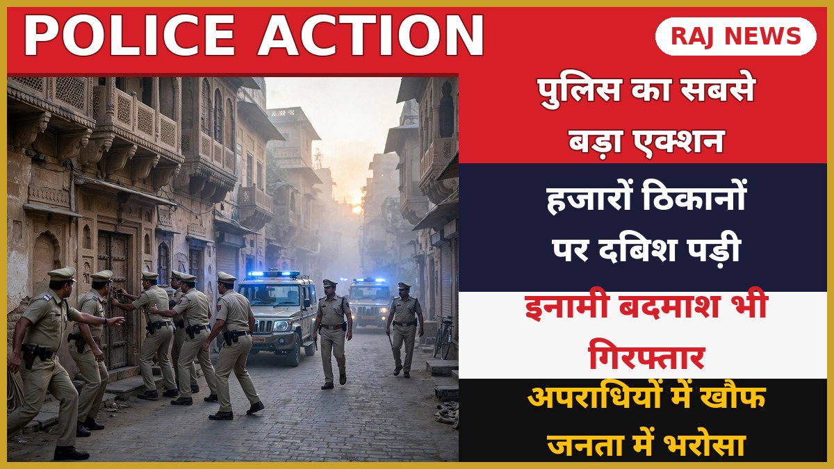 राजस्थान पुलिस का एरिया डोमिनेशन अभियान — 17,049 ठिकानों पर दबिश, 7,744 गिरफ्तार