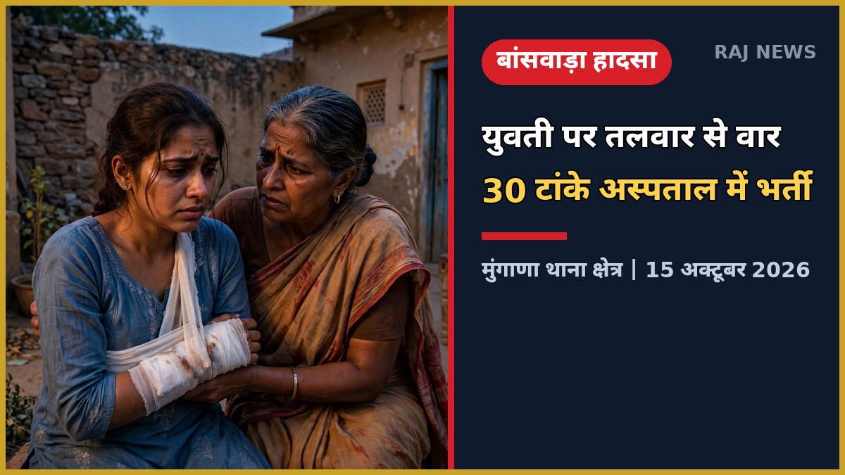 बांसवाड़ा तलवार हमला — आनंद गांव में युवती पर हमले की घटना का चित्रण