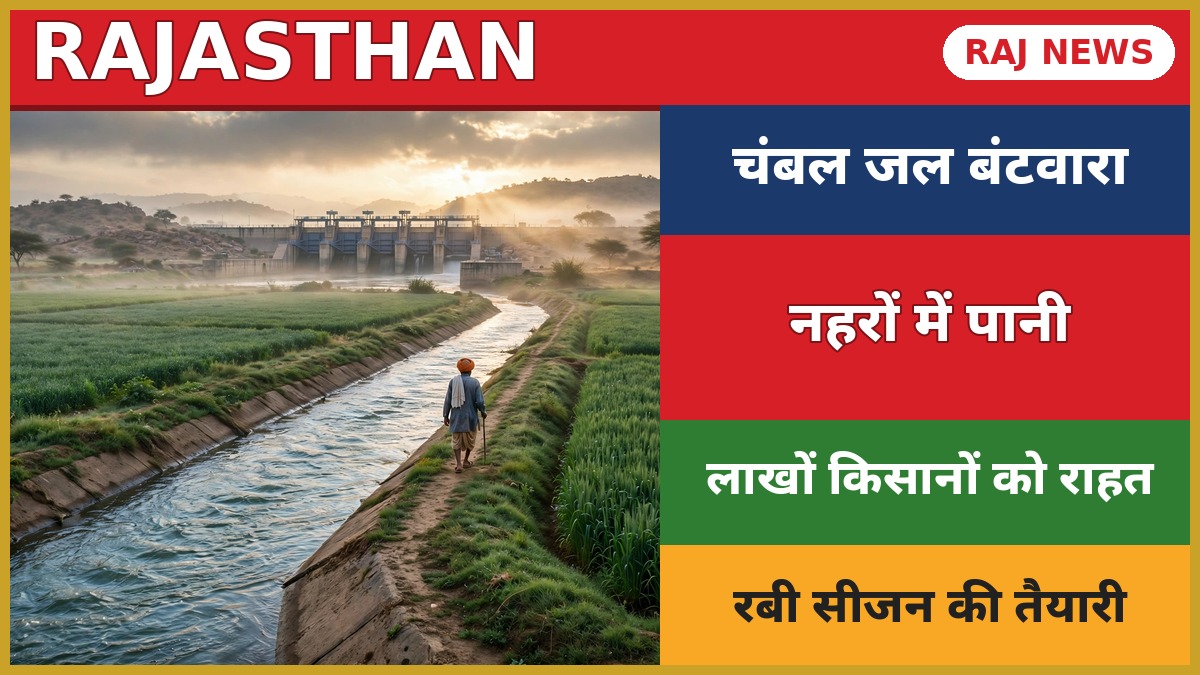 चंबल जल बंटवारा — 18 अक्टूबर से नहरों में पानी, लाखों किसानों को राहत