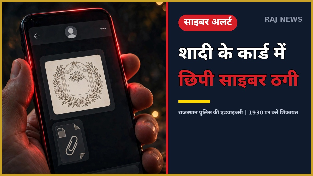स्मार्टफोन पर आया संदिग्ध शादी का कार्ड और फाइल अटैचमेंट — राजस्थान पुलिस साइबर अलर्ट