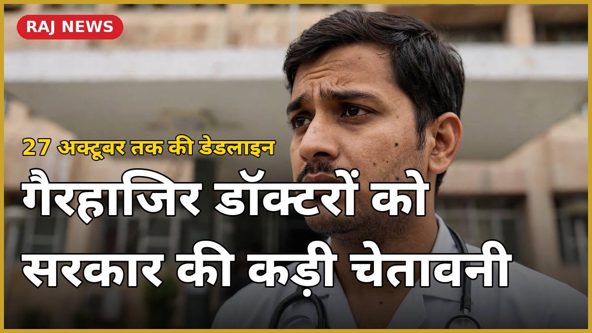 गैरहाजिर डॉक्टरों को अंतिम नोटिस — 27 अक्टूबर तक निदेशालय में उपस्थित होकर जवाब दें, वरना बॉन्ड वसूली और रजिस्ट्रेशन रद्द
