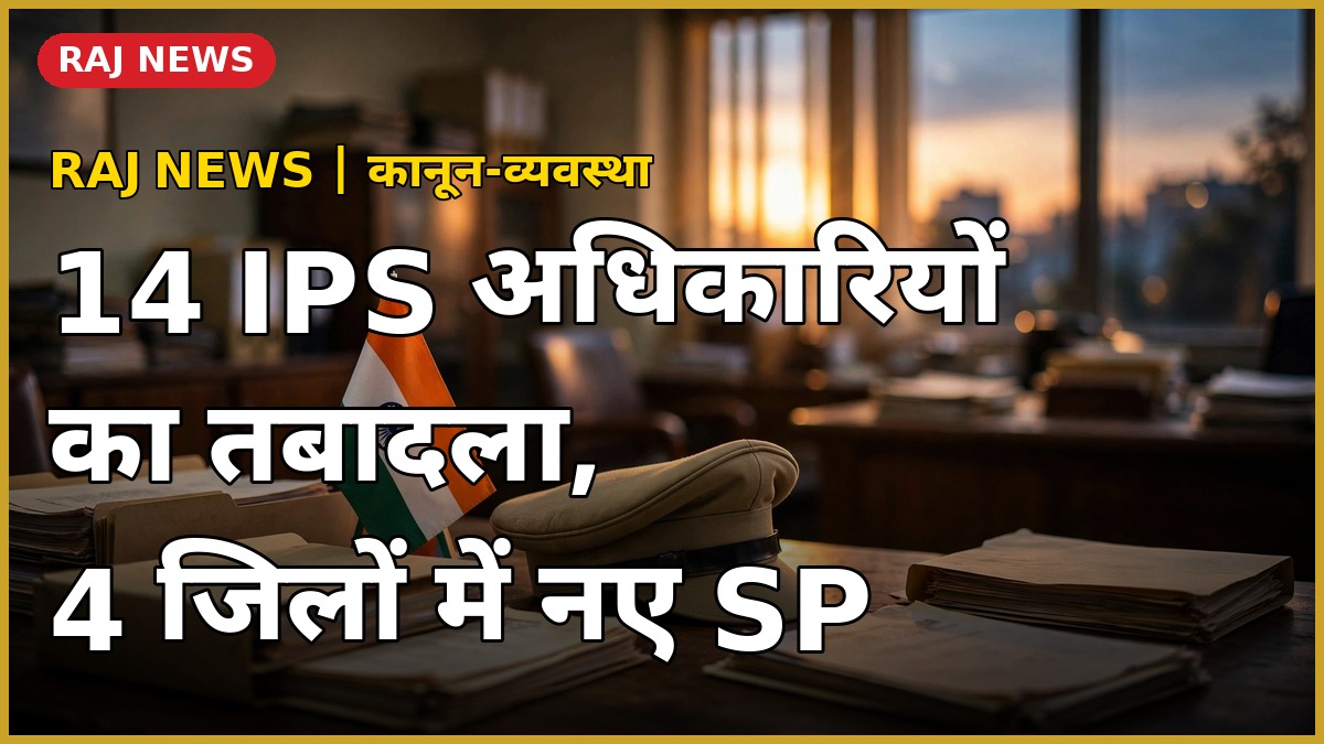 राजस्थान में 14 आईपीएस अधिकारियों का तबादला, चार जिलों में नए एसपी