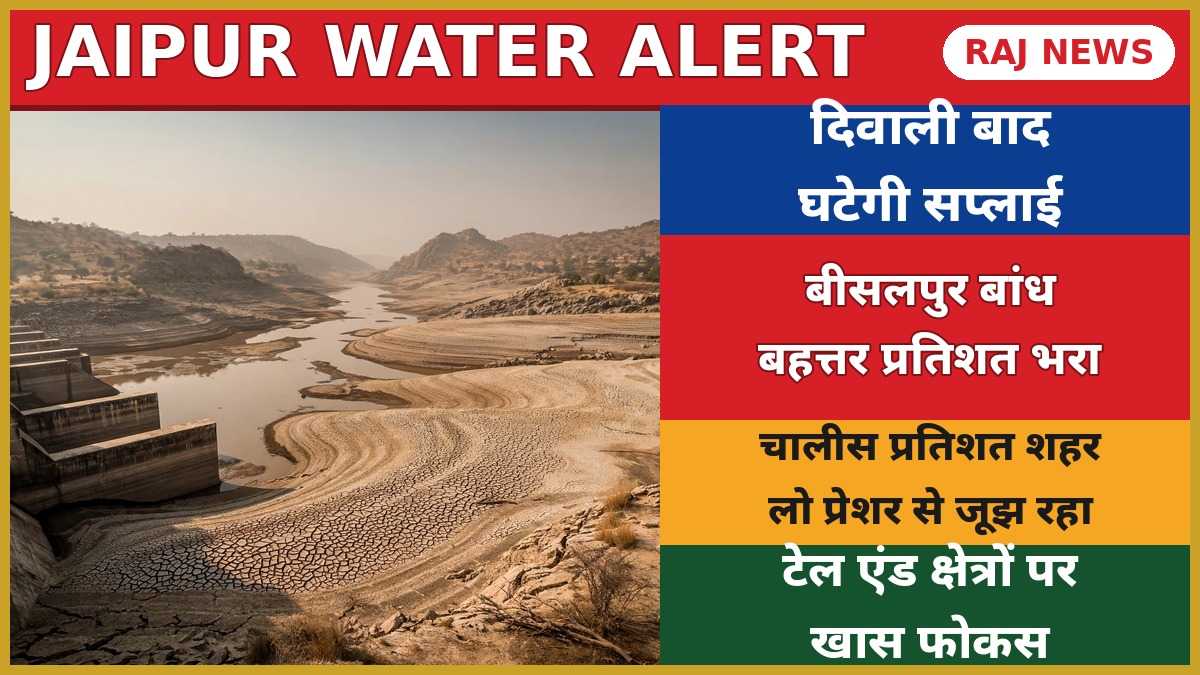 जयपुर पेयजल सप्लाई — दिवाली बाद बीसलपुर से सप्लाई में कटौती, बांध बहत्तर प्रतिशत भरा