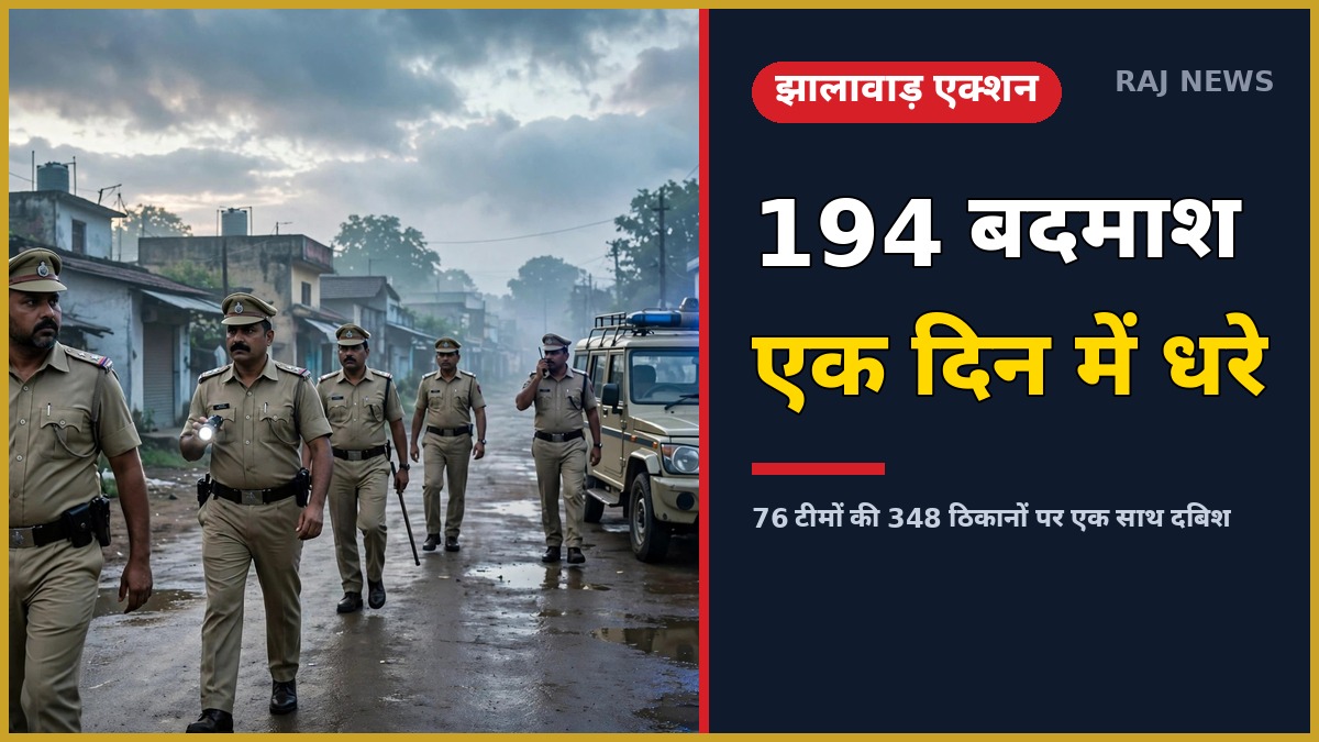 झालावाड़ पुलिस एरिया डोमिनेशन अभियान में 194 अपराधी गिरफ्तार
