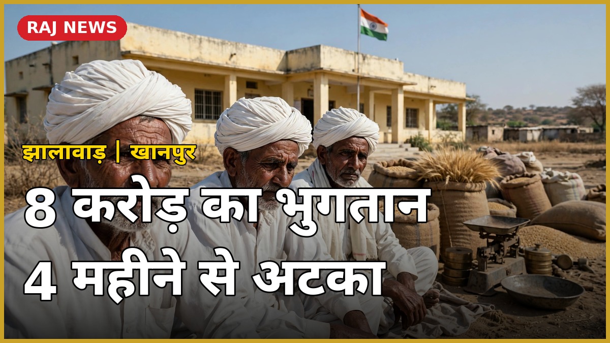 झालावाड़ के किसान गेहूं भुगतान के बकाये को लेकर धरने पर बैठे हैं