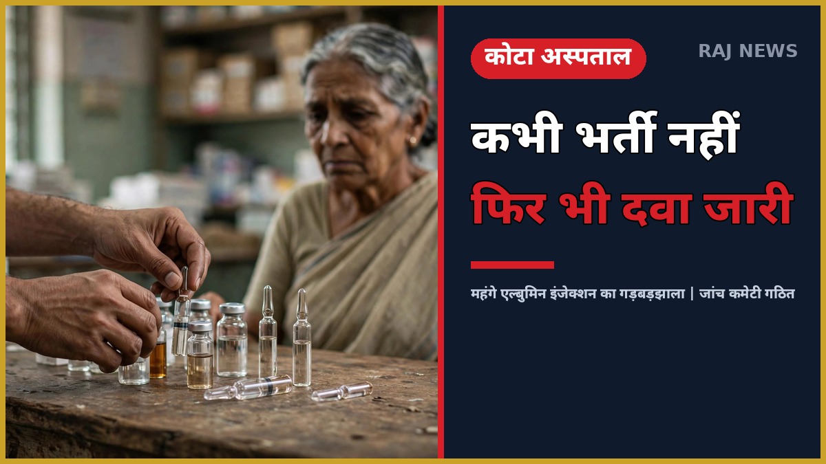 कोटा एमबीएस अस्पताल में महंगे एल्बुमिन इंजेक्शन के गड़बड़झाले पर राज न्यूज थंबनेल