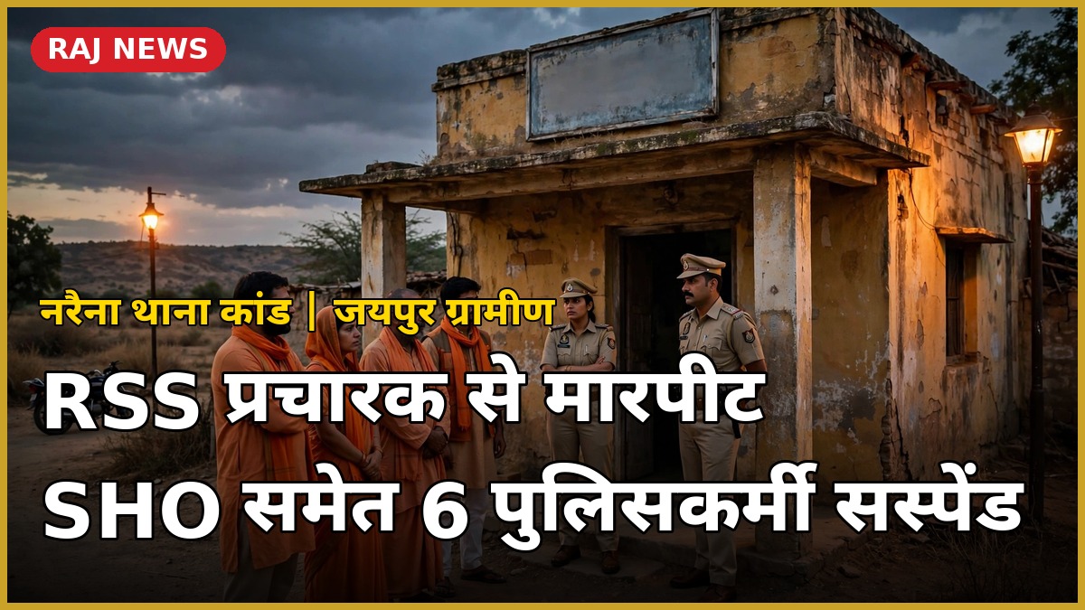 नरैना थाने में RSS प्रचारक से मारपीट — SHO समेत 6 पुलिसकर्मी सस्पेंड