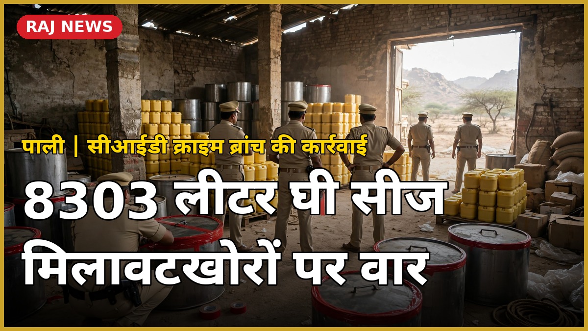 पाली में सीआईडी क्राइम ब्रांच की कार्रवाई में 8303 लीटर मिलावटी घी सीज