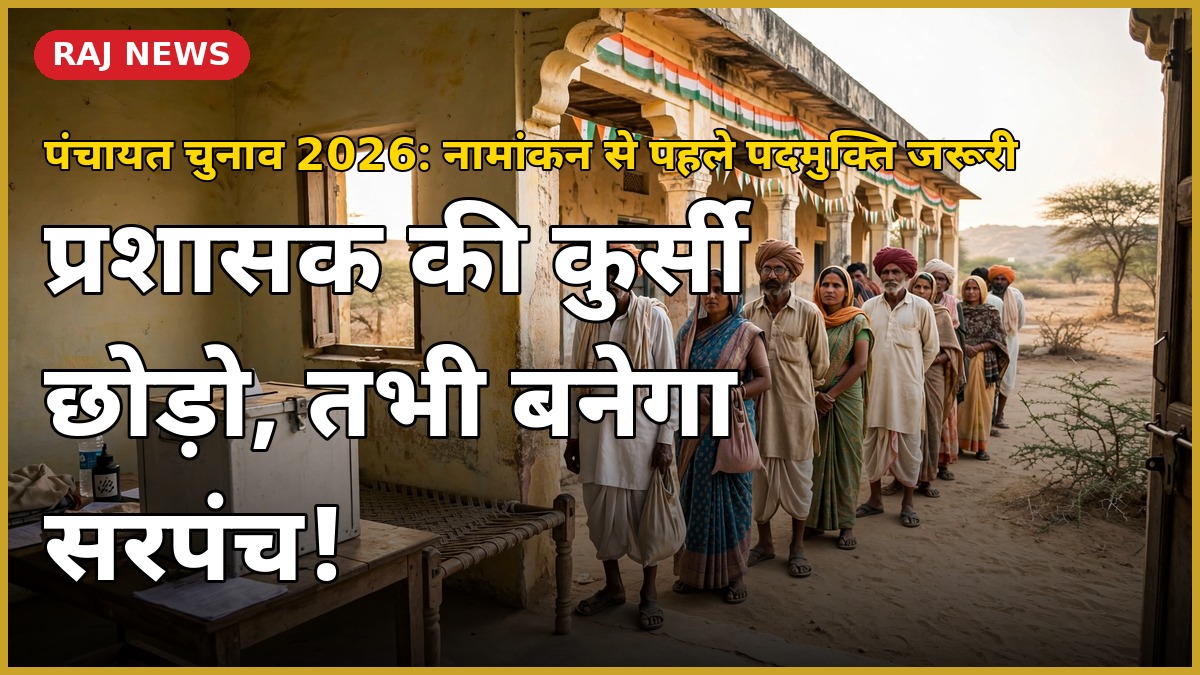 पंचायत चुनाव 2026: मतदान केंद्र के बाहर लगी मतदाताओं की कतार और बैलेट बॉक्स