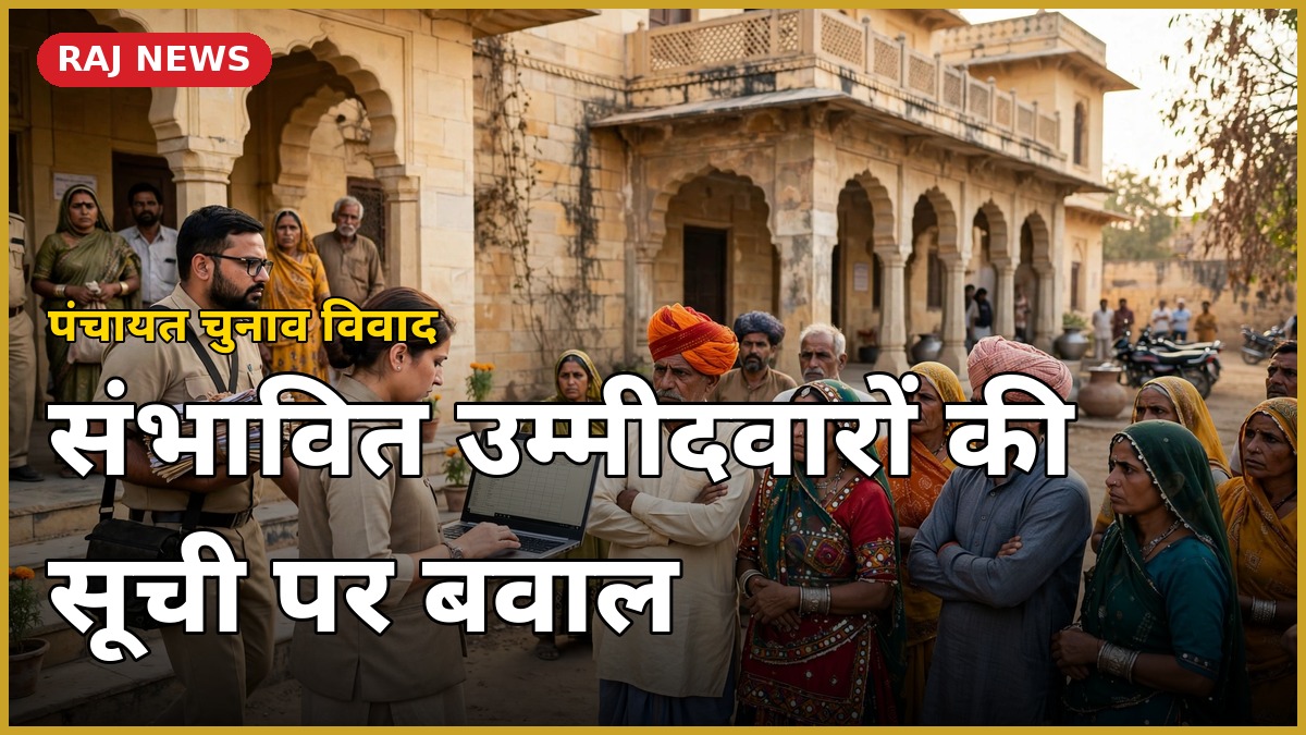 पंचायत चुनाव में संभावित उम्मीदवारों की सूची को लेकर विवाद, जयपुर में सरकारी दफ्तर के बाहर लोग