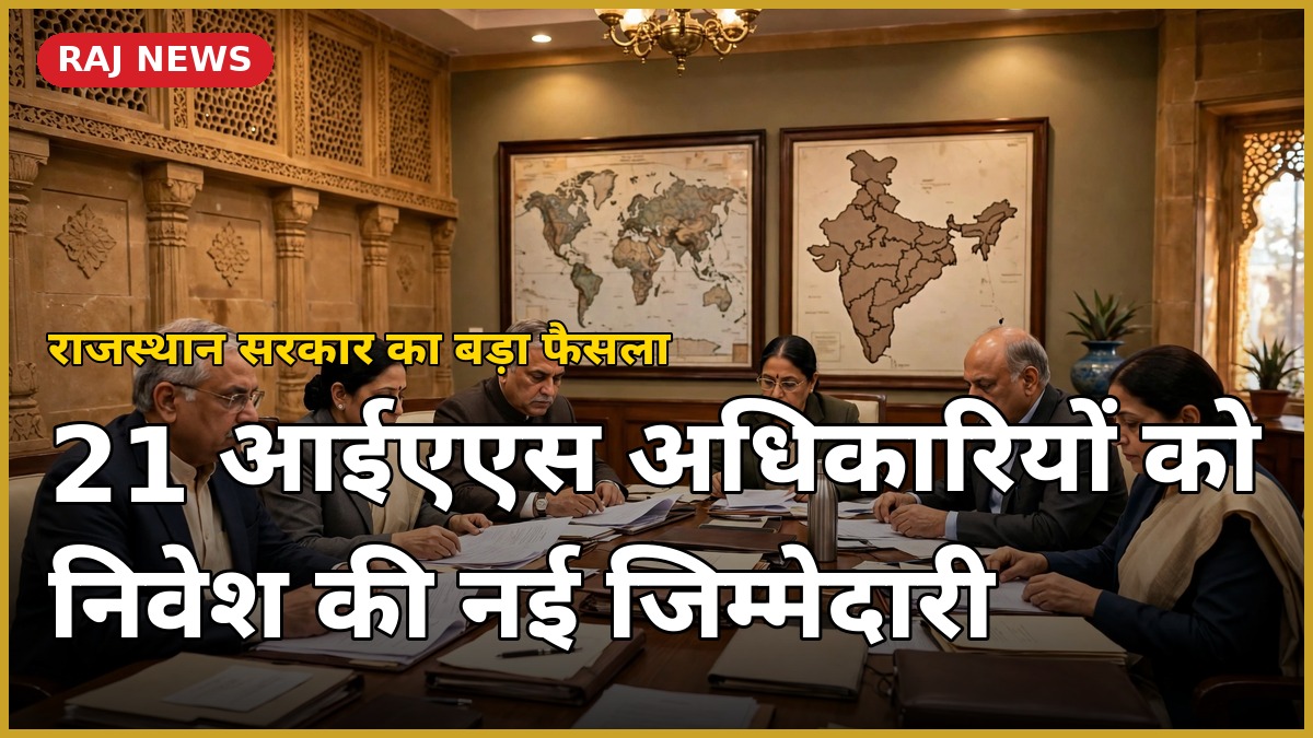 राजस्थान 21 आईएएस निवेश जिम्मेदारी — कार्मिक विभाग का आदेश
