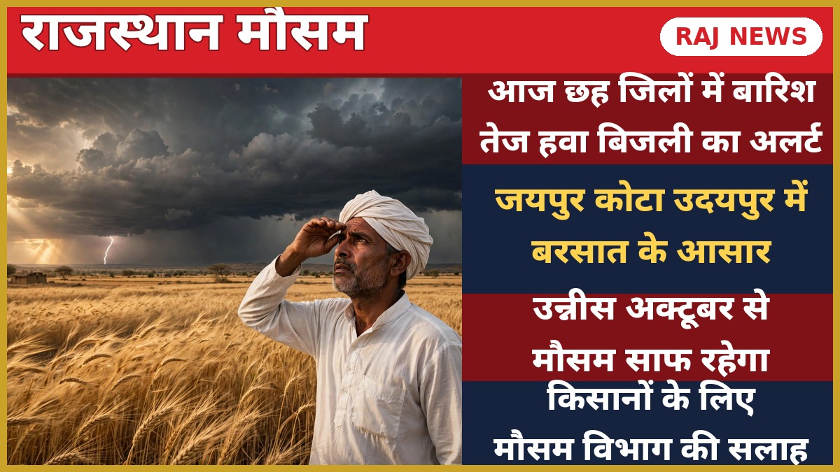 राजस्थान मौसम 18 अक्टूबर: 6 जिलों में बारिश का अलर्ट