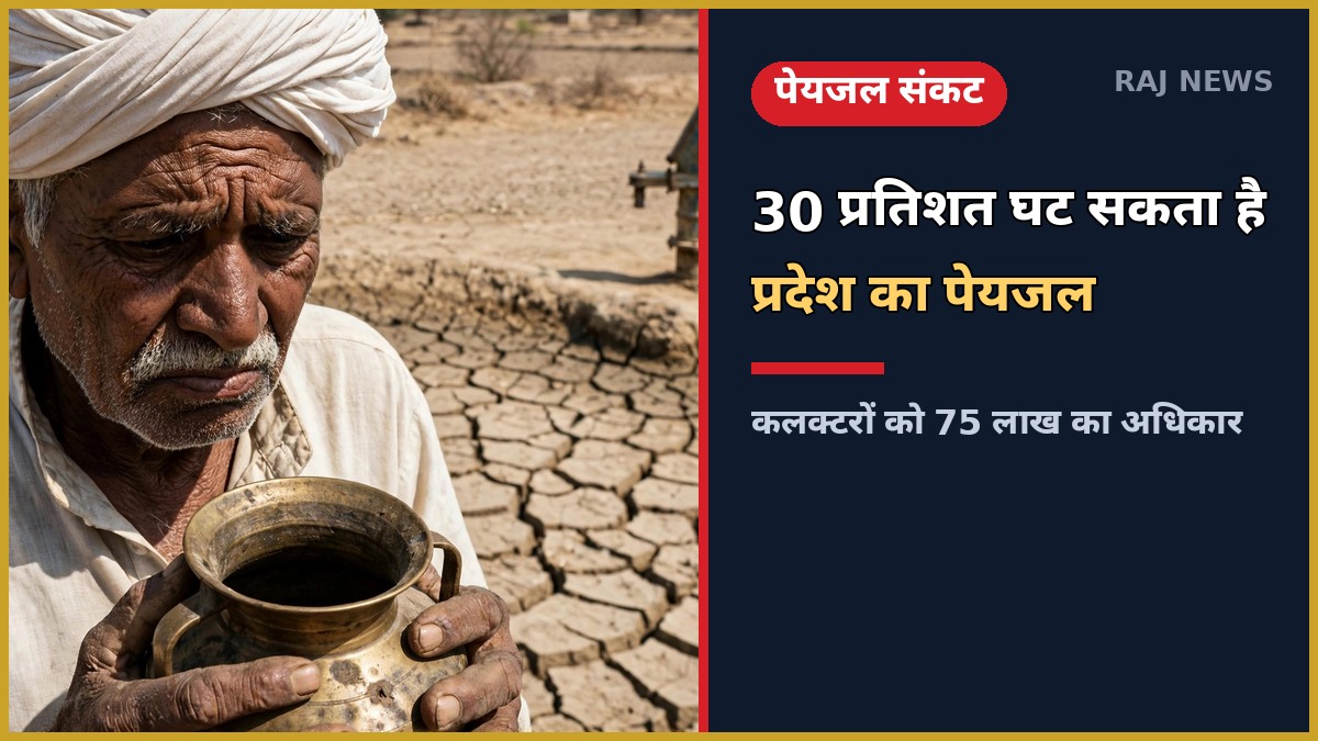 राजस्थान पेयजल संकट: सूखे कुएं के पास खाली घड़ा लिए किसान