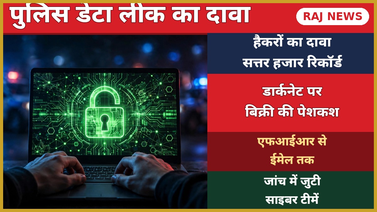 राजस्थान पुलिस डेटा लीक का दावा — डार्कनेट पर सत्तर हजार रिकॉर्ड बेचने की पेशकश