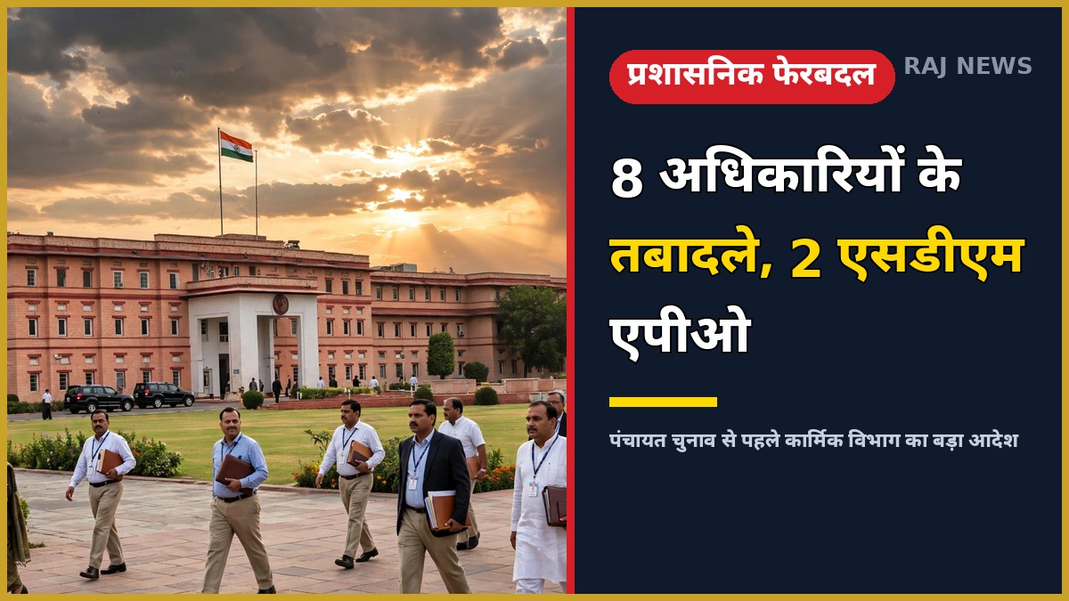 पंचायत चुनाव 2026 से पहले RAS अधिकारियों के तबादले