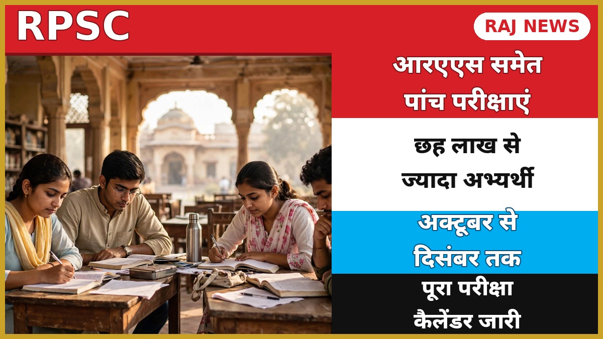 RPSC परीक्षा कैलेंडर 2026 — RAS प्री समेत पांच भर्ती परीक्षाएं, छह लाख से ज्यादा अभ्यर्थी