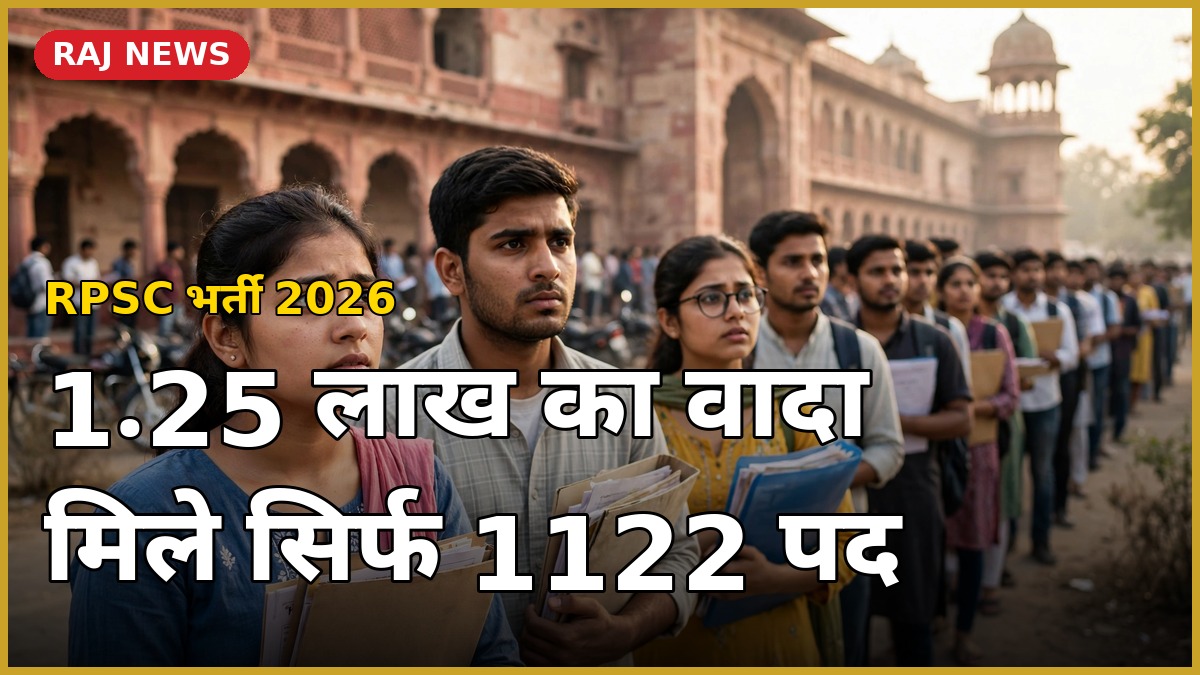 RPSC भर्ती 2026: 1.25 लाख भर्तियों की घोषणा और सिर्फ 1122 पदों की हकीकत — सरकारी नौकरी की तैयारी करते युवा अभ्यर्थी