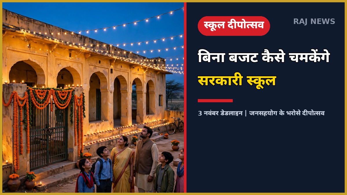 स्कूल दीपोत्सव अभियान के तहत दीयों और रोशनी से सजा राजस्थान का सरकारी स्कूल