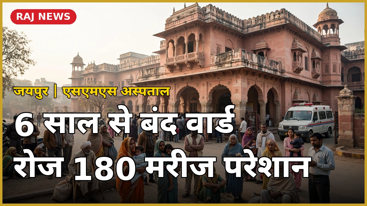 जयपुर के एसएमएस अस्पताल के बाहर इलाज के लिए आए नशा मुक्ति के मरीज और परिजन