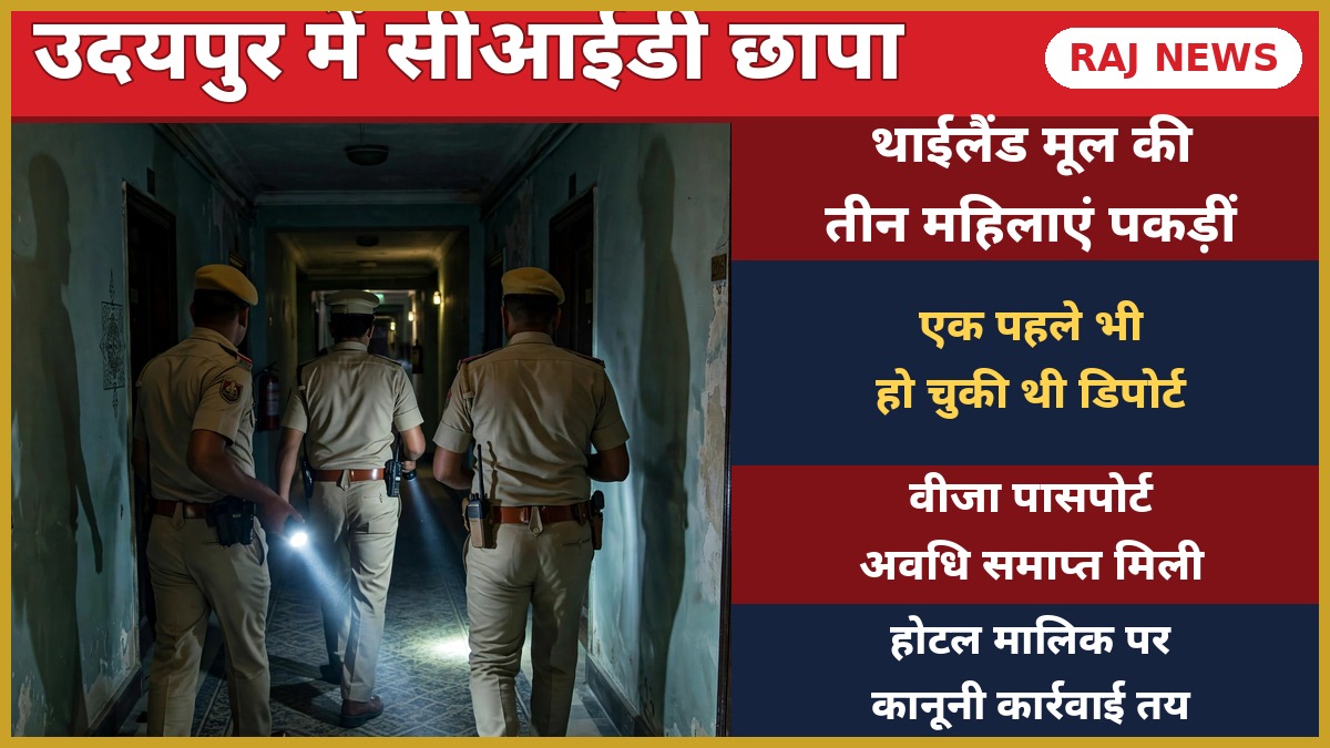 उदयपुर सीआईडी छापा थाईलैंड — होटल सिटी प्राइड में पुलिस कार्रवाई