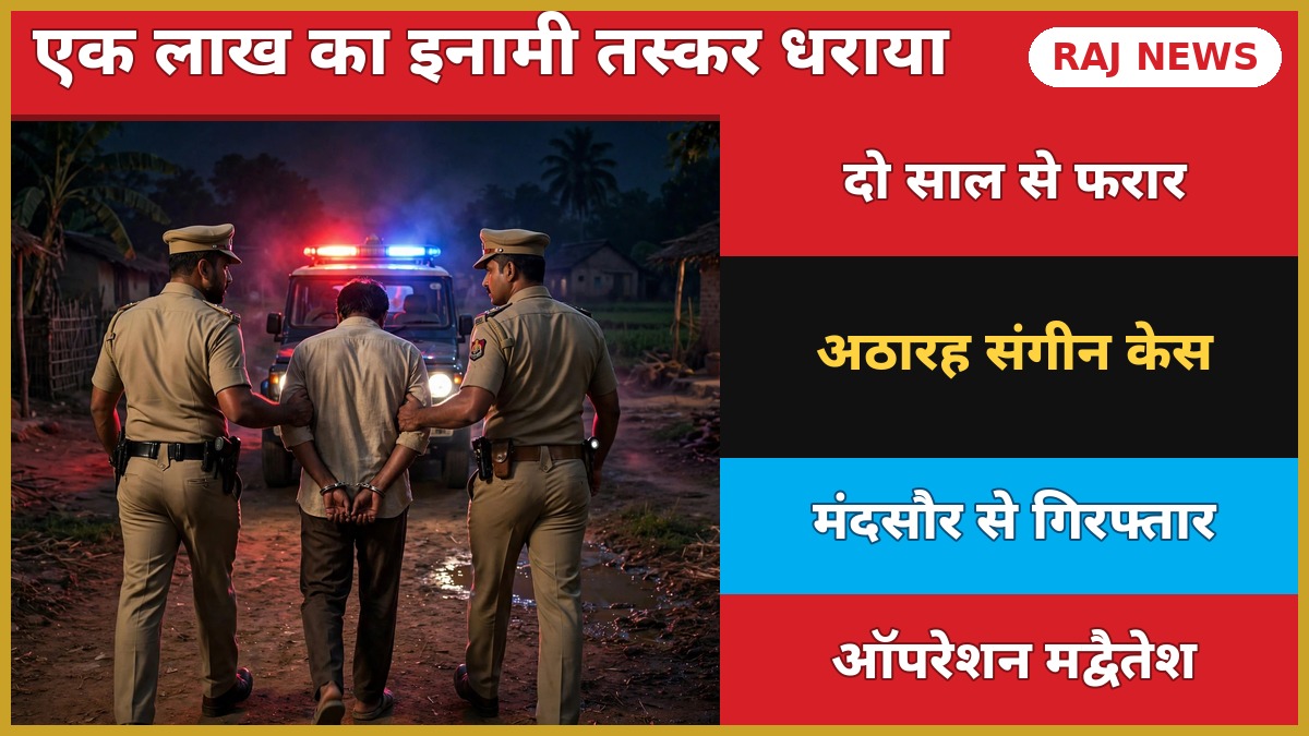 राजस्थान ANTF ने एक लाख के इनामी तस्कर विश्नाराम को मंदसौर से गिरफ्तार किया